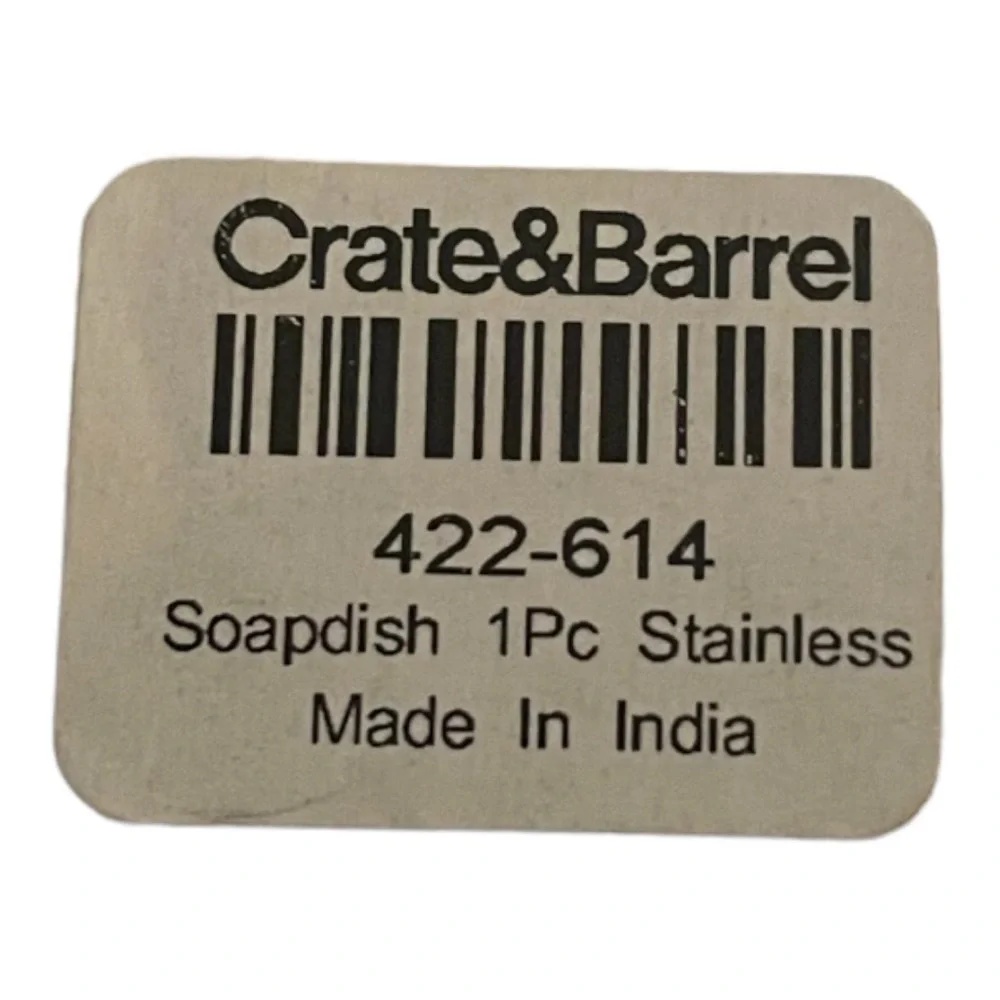 NEW Crate&Barrel Stainless Steel Modern Soap Dish / Set of 2
